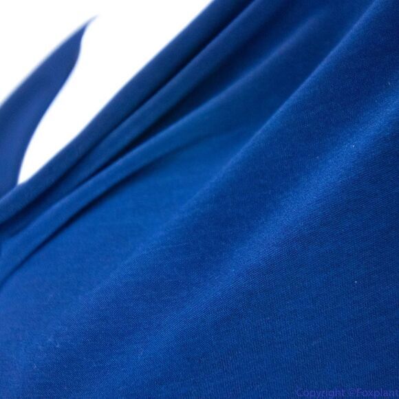 Komarov USA-made navy blue drop cowl neck dolman sleeve dress, L - Picture 10 of 16